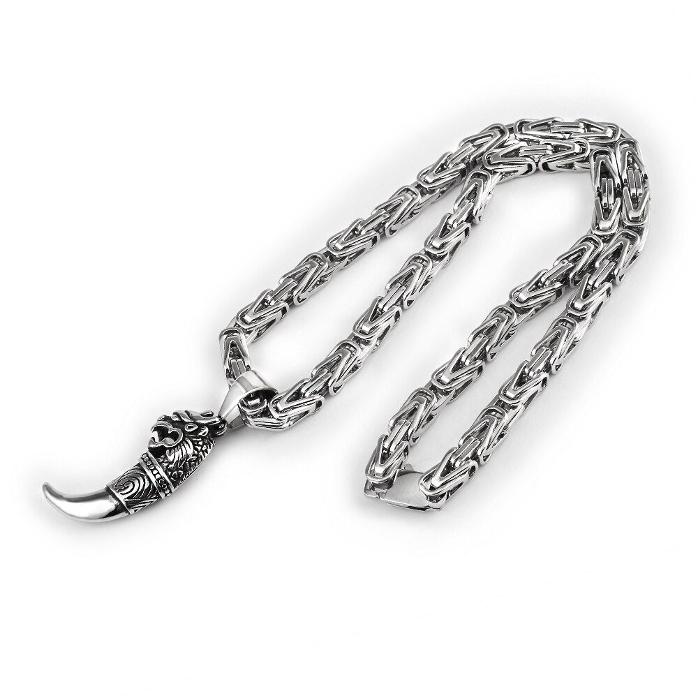 Men's Byzantine Chain Necklaces Punk Stainless Steel Jewelry Pendant Necklace