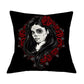 Floral Skull Print Throw Pillows for Couch Halloween Decorative Pillow Covers