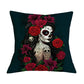 Floral Skull Print Throw Pillows for Couch Halloween Decorative Pillow Covers