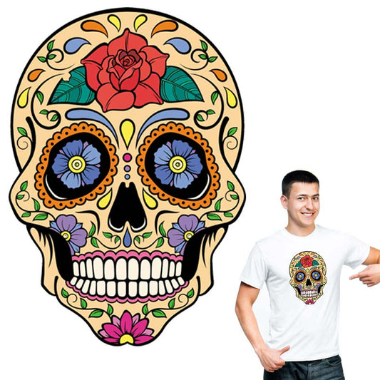 Mexican Skulls Patches For Clothing Sugar Skulls Eco-Friendly Diy T-Shirt