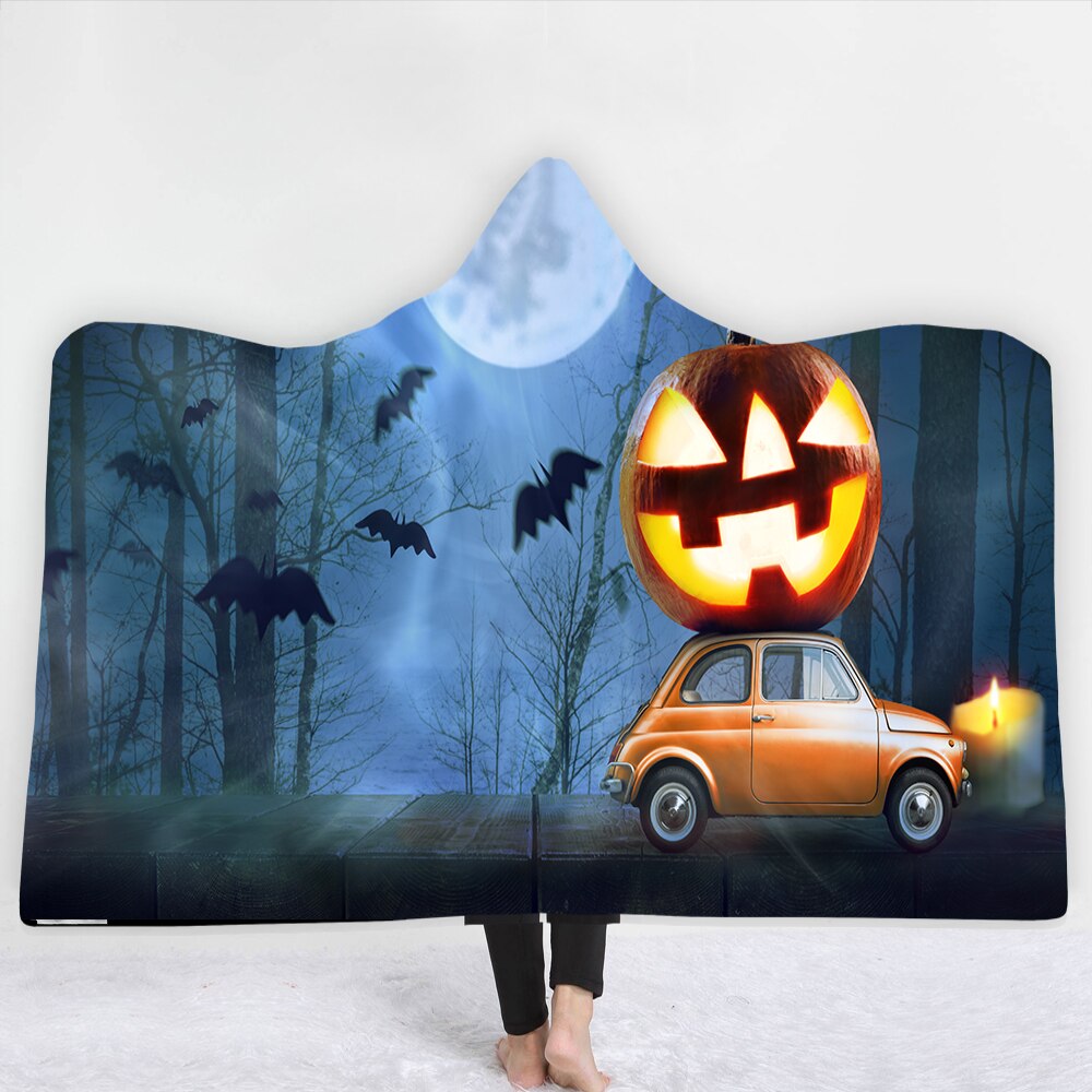 Halloween Skull Series Sherpa Fleece Hooded Blanket