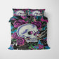 3D Luxury Flower Skull Bedding Set Duvet Cover Set