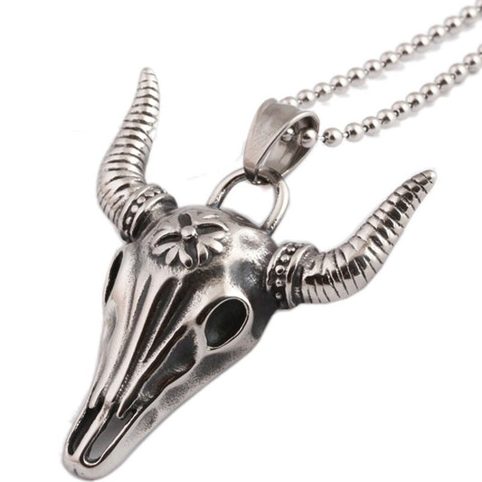 bull head necklaces mens Skull stainless steel