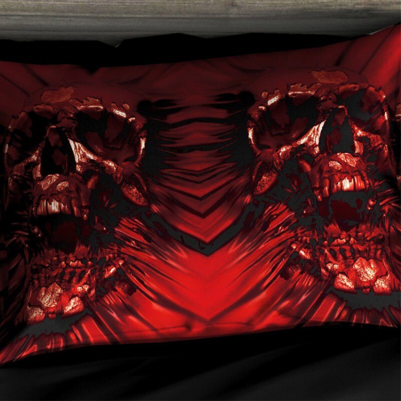 2/3Pcs Custom Red sugar skull bedding sets queen size 3d duvet cover