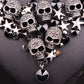 Vintage Crystal Skull Jewelry Sets Punk Statement Necklace Earrings Retro Skeleton