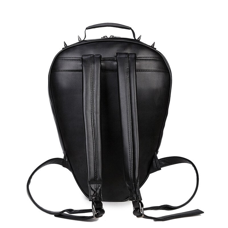 Men Skull shape Backpacks Men Thicken Leather Backpack