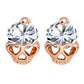 Cute Heart Eyes Skull Earrings Women Girl Small Jewelry Rose Gold