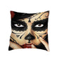 Colorful Sugar Skull Polyester Cushion Cover White Mexican Style