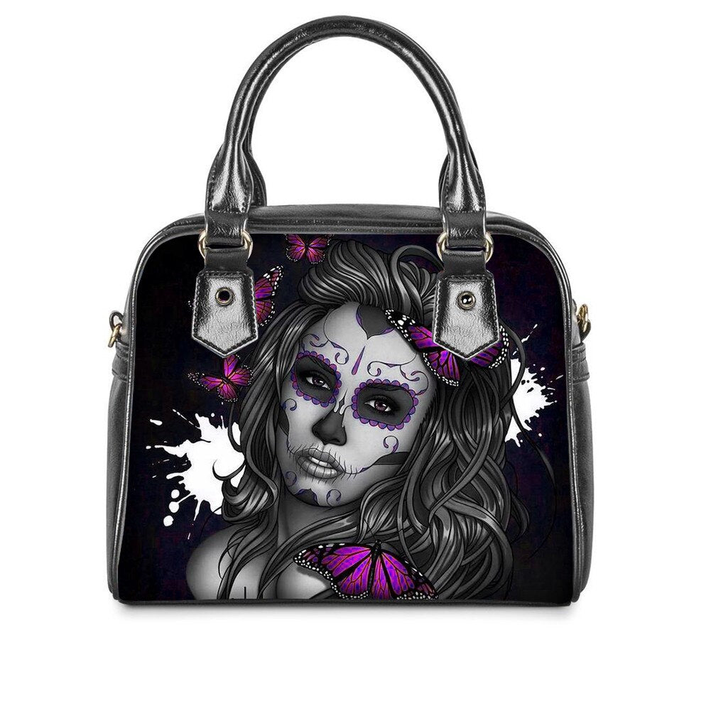 Sugar Skull Girls Print Luxury Handbags Rose Gothic Bags & wallet