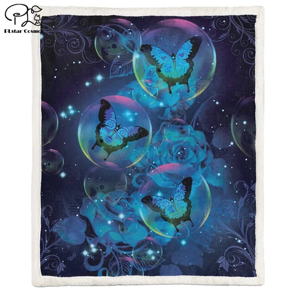 Bubble Skull Butterfly animal Fleece Blanket 3D full printed Wearable Blanket