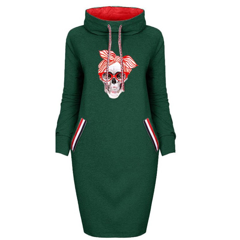 2020 Women Sexy Bodycon Dress Skull Printed Plus