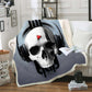 Skull Gothic Fleece Blanket for Beds Thick Quilt Fashion Bedspread Sherpa Throw Blanket