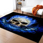 Flame Skull Gothic Rectangular Carpets blue flame Anti slip Decorative Floor Mat