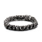 Vintage Skull Engraved Cuff Bracelet Men Link Chain Stainless Steel