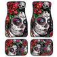 4pcs/Set Day Of The Dead Skull Gothic Car Floor Washable Mats for Front and Back