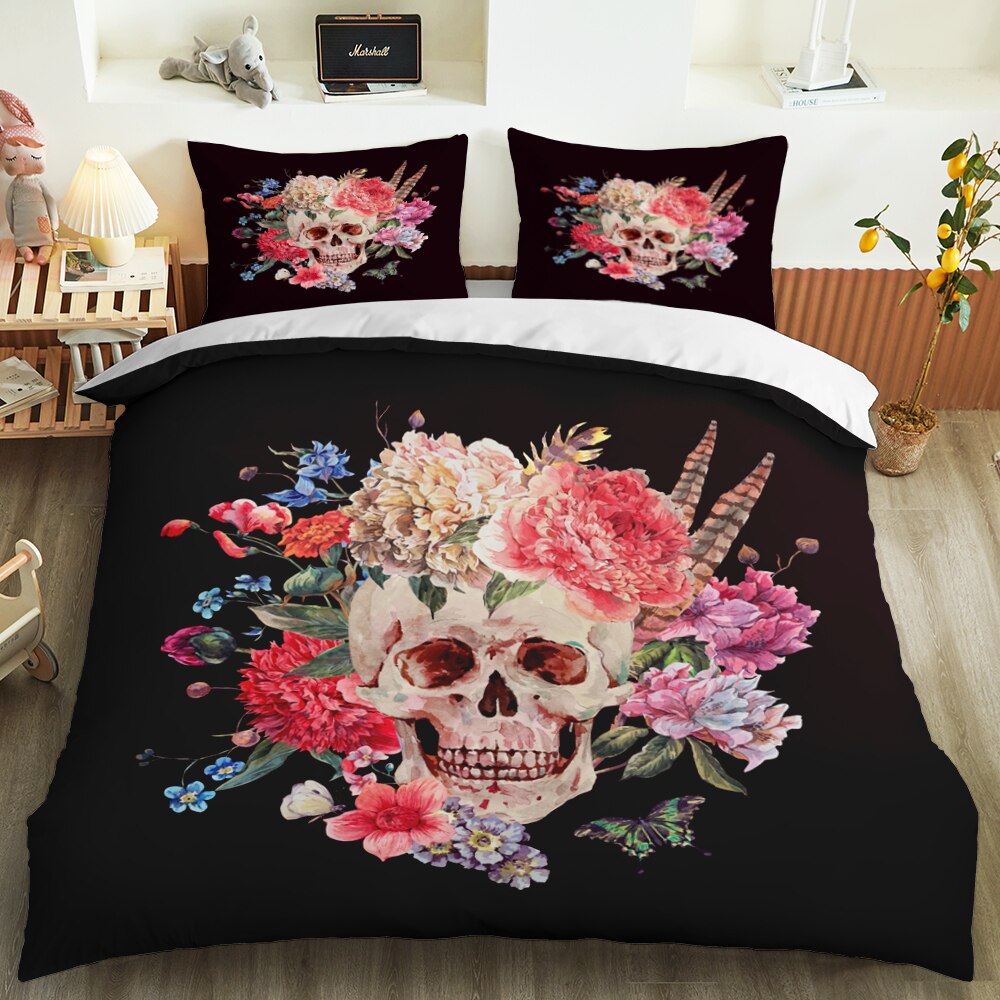 Sugar skull 3D Printed bedding set Luxury Duvet Cover Pillowcase