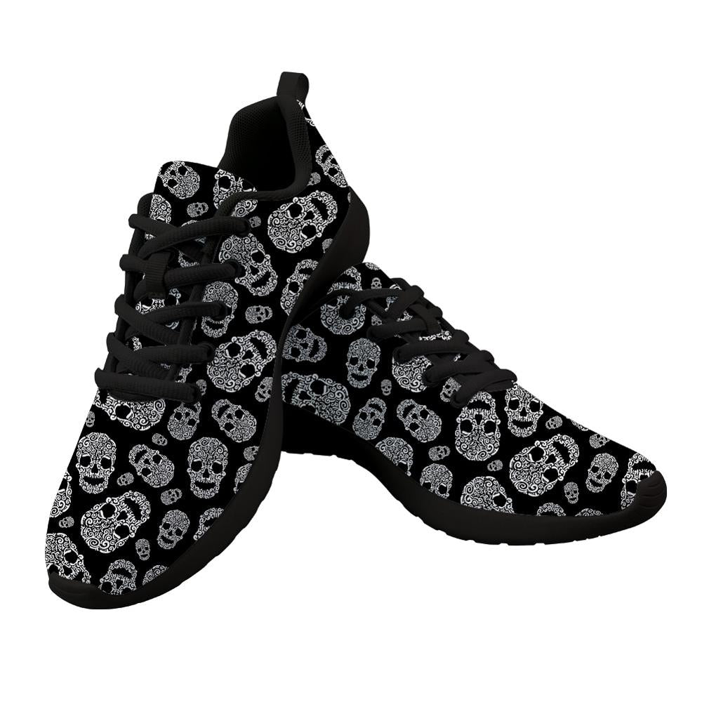 Gotic Mesh Women Sneakers Sugar Skull Printed Casual Flat Shoes