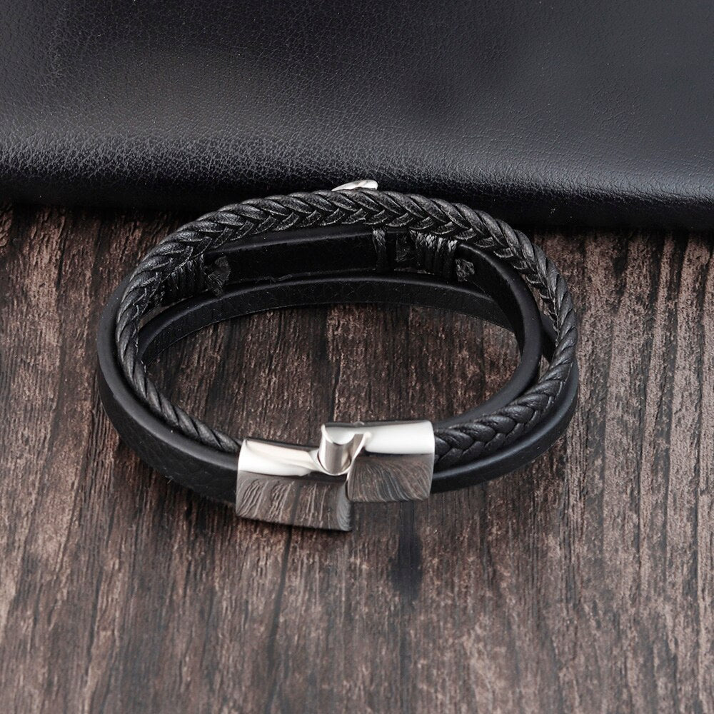 New Fashion Men Jewelry Anchor Bracelet Leather Rope Bracelet