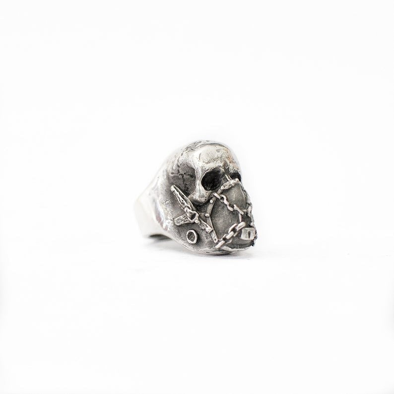 Stainless Steel Skull Ring Gothic Biker illuminati Rings Punk Jewelry