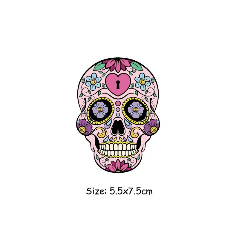 Sugar Skulls Stickers Skullcandy Patches Fashion Iron On Heat Transfer