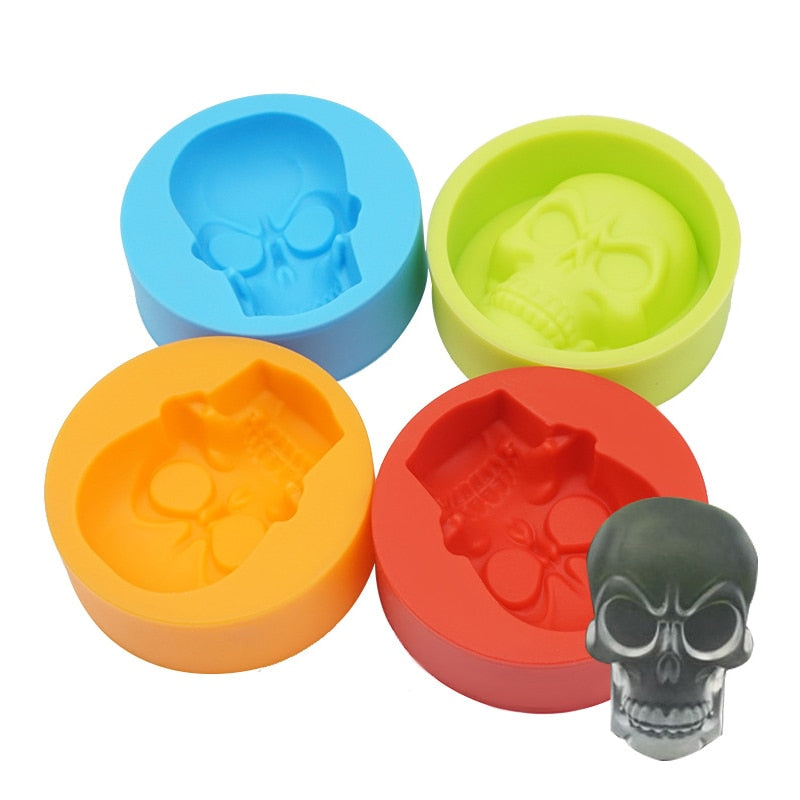 1PC silicone skull ice mold muffin cup cake mold kitchen accessories silicone rubber chocolate candy fondant cake baking tools