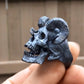 Vintage Gothic Punk Stainless Steel Ring Demon Satan Goat Skull Ring Men's Motorcycle Ring Jewelry Accessories