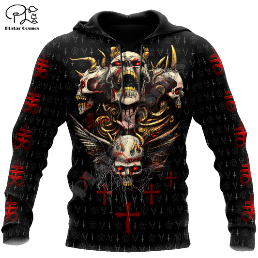 Satan Devil Ghost Gothic Skull Funny Casual Pullover NewFashion Streetwear 3DPrint Men/Women Jacket Zip Hoodies