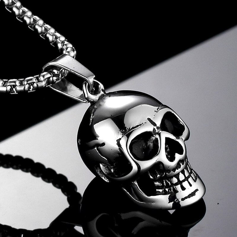 New retro skull pendant necklace men women chain necklace