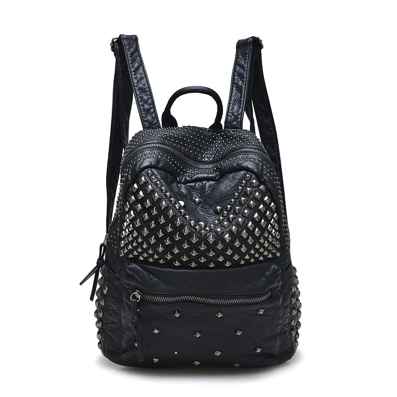 Skull purse Women Backpacks Washed Leather Backpacks Lady Girls Travel Women Bags Rivet Backpacks Student School Bag Hot