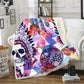 Double layer sugar skull blanket throw for sofa faux fur throw blanket