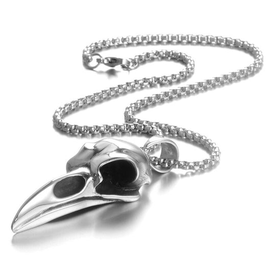 Stainless Steel Men Necklaces Chain Pendants Crow Bird Eagle Skull Punk Rock