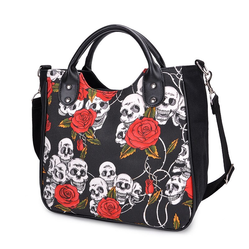 Gothic Skulls and Roses Halloween Bag