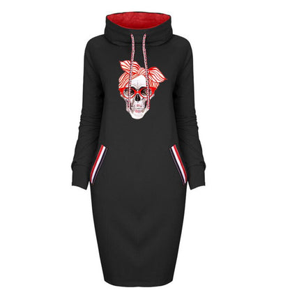 2020 Women Sexy Bodycon Dress Skull Printed Plus