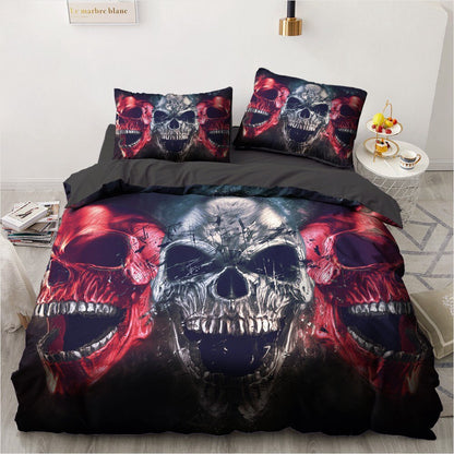 3D Skull Bedding Sets Duvet Quilt Cover Set Comforter Bed Linen Pillowcase