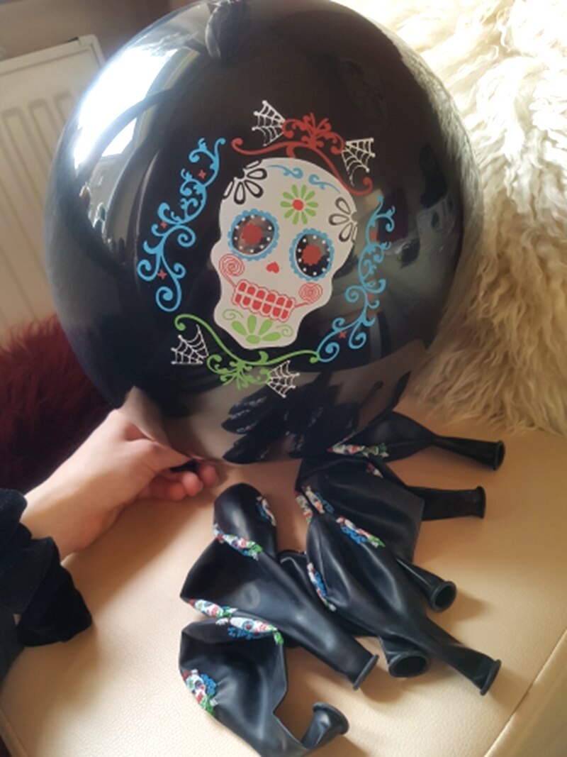 10pcs Day of The Dead Balloon Dia de los Muertos Latex Balloons