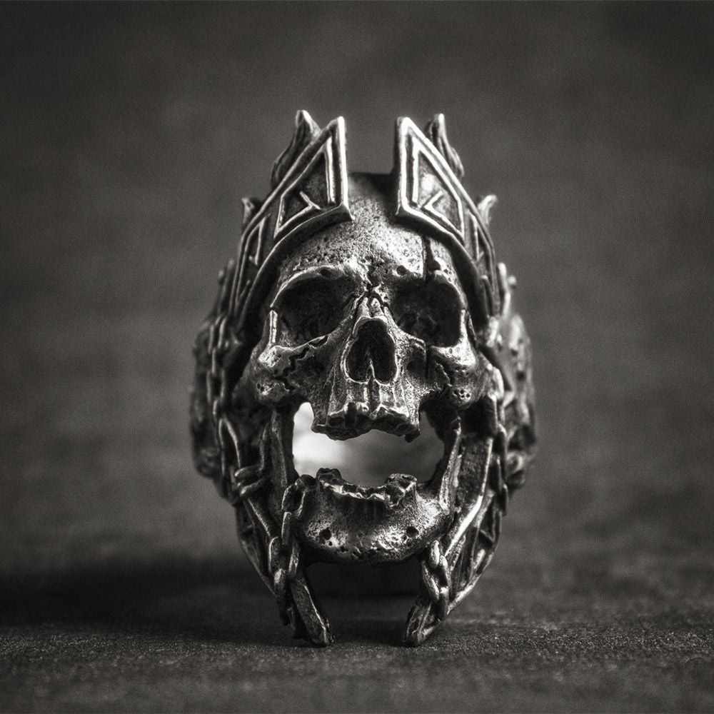 Unique Gods of War Ares Skull Rings Punk Rock Warrior 316L Stainless Steel