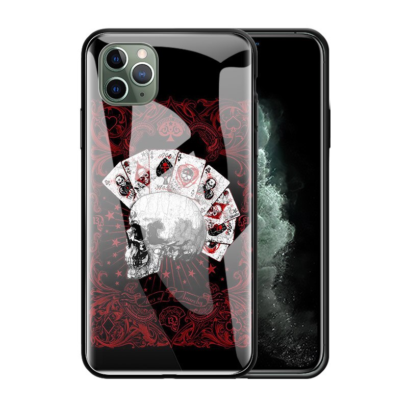 Glass Phone Case for iPhone - Edge Shell Grim Reaper Skull Skeleton