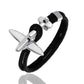 Fashion Stainless Steel Airplane Glider Anchor Rope Leather