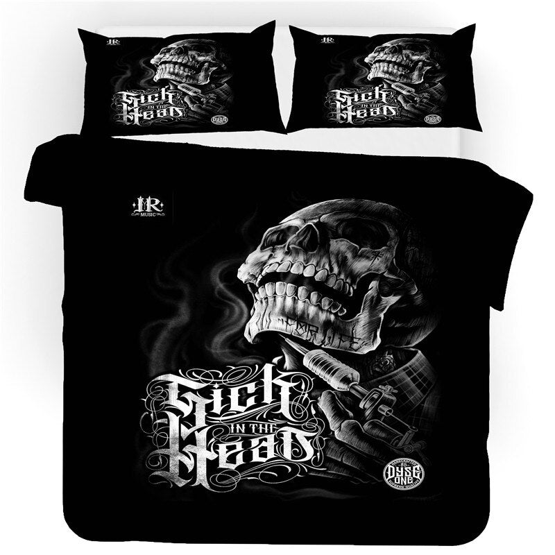High quality Bedclothes sugar skull bedding sets queen