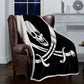 Sword Pirate Skull White Black Blanket Floral Fleece Blanket