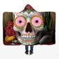 3D Halloween Skull Print Hooded Blanket Comfortable Soft Blanket