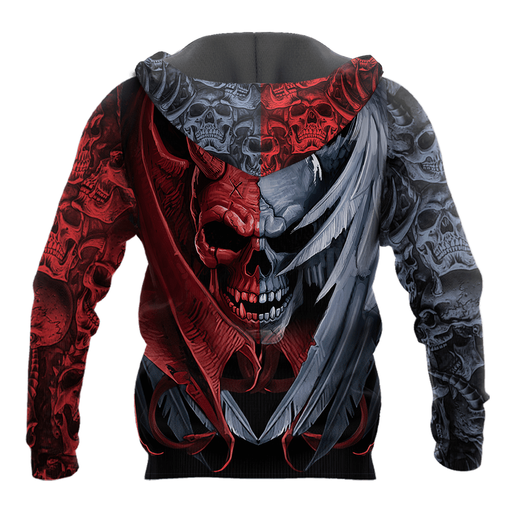 Gentle And Evil Skull 3D All Over Printed Mens hoodies and Sweatshirt Autumn Unisex zipper Hoodie Casual Sportswear