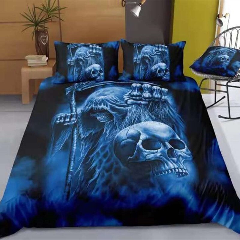 Bedding sets Skull Print Duvet Cover Set Design Quilt Cover with Pillowcase Bed Set