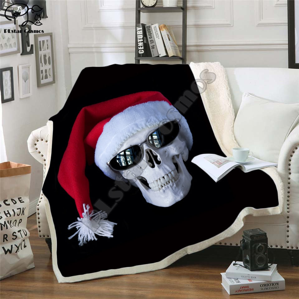 flower skull 3D Bedding Outlet good quality Blanket Sherpa Blanket