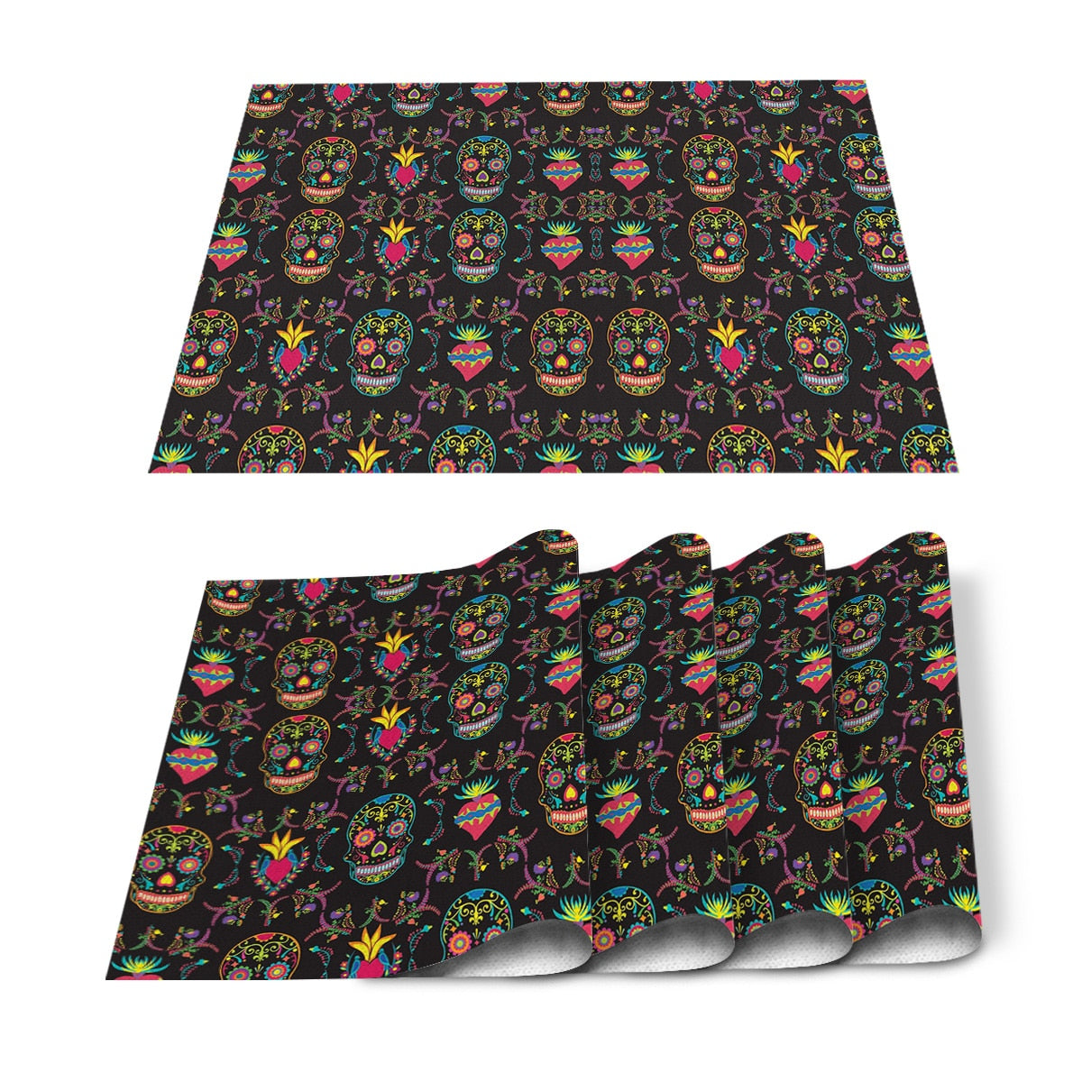 Mexican Skull Table Runner Wedding Table Decor Party Dining Table Mat Placemat