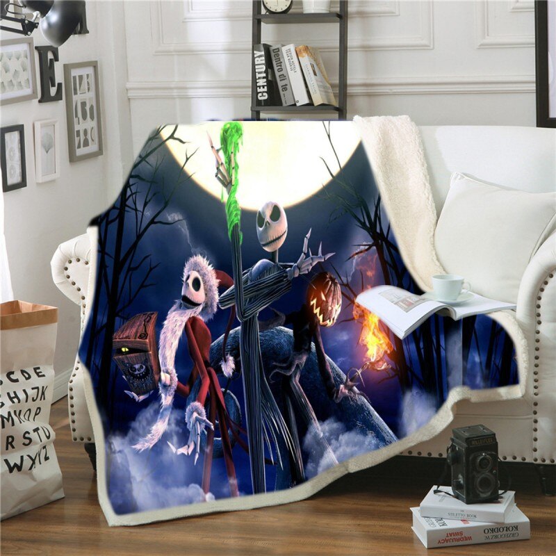 The Nightmare Before Christmas Jack Skull Sherpa Blanket