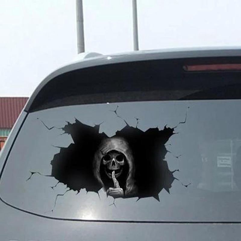 Car 3D Sticker Decal Auto Window Decoration Sticker Halloween Skull Style Decoration