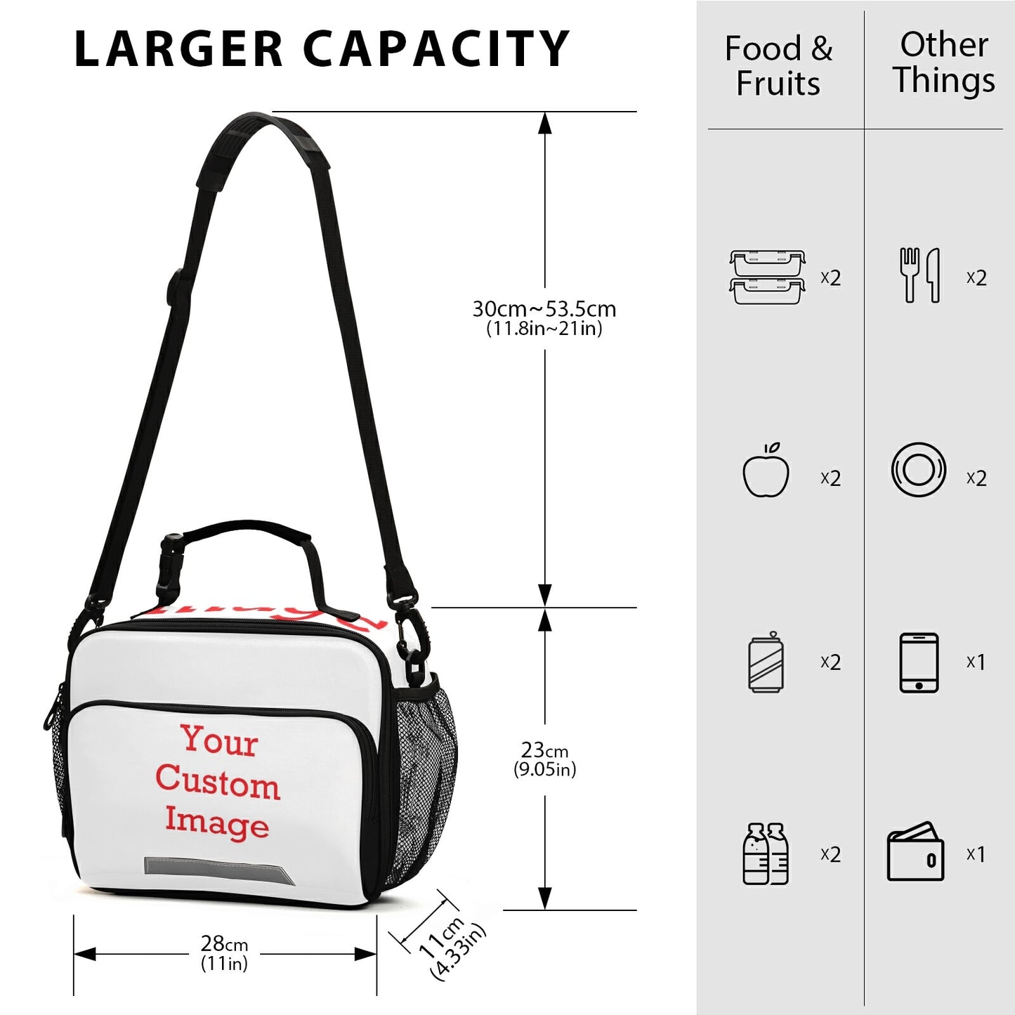 Custom - Pattern Insulated Lunch Box For Shoulder Kids Thermal Food Fresh Breakfast Bag Storage Cooler Tote Student Picnic Bag