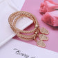 3Pcs Hollow Charms Bracelets & Bangles For Women Gold Mix Silver Color