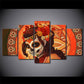 5 piece Canvas Art HD Printed Day of the Dead Face sugar skull Group Canvas Painting Modular Pictures